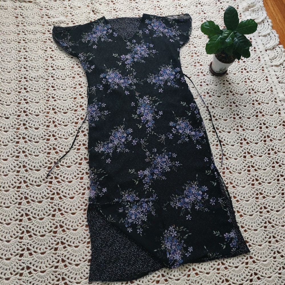 Reversible Floral and Dotted Dress - Size Medium